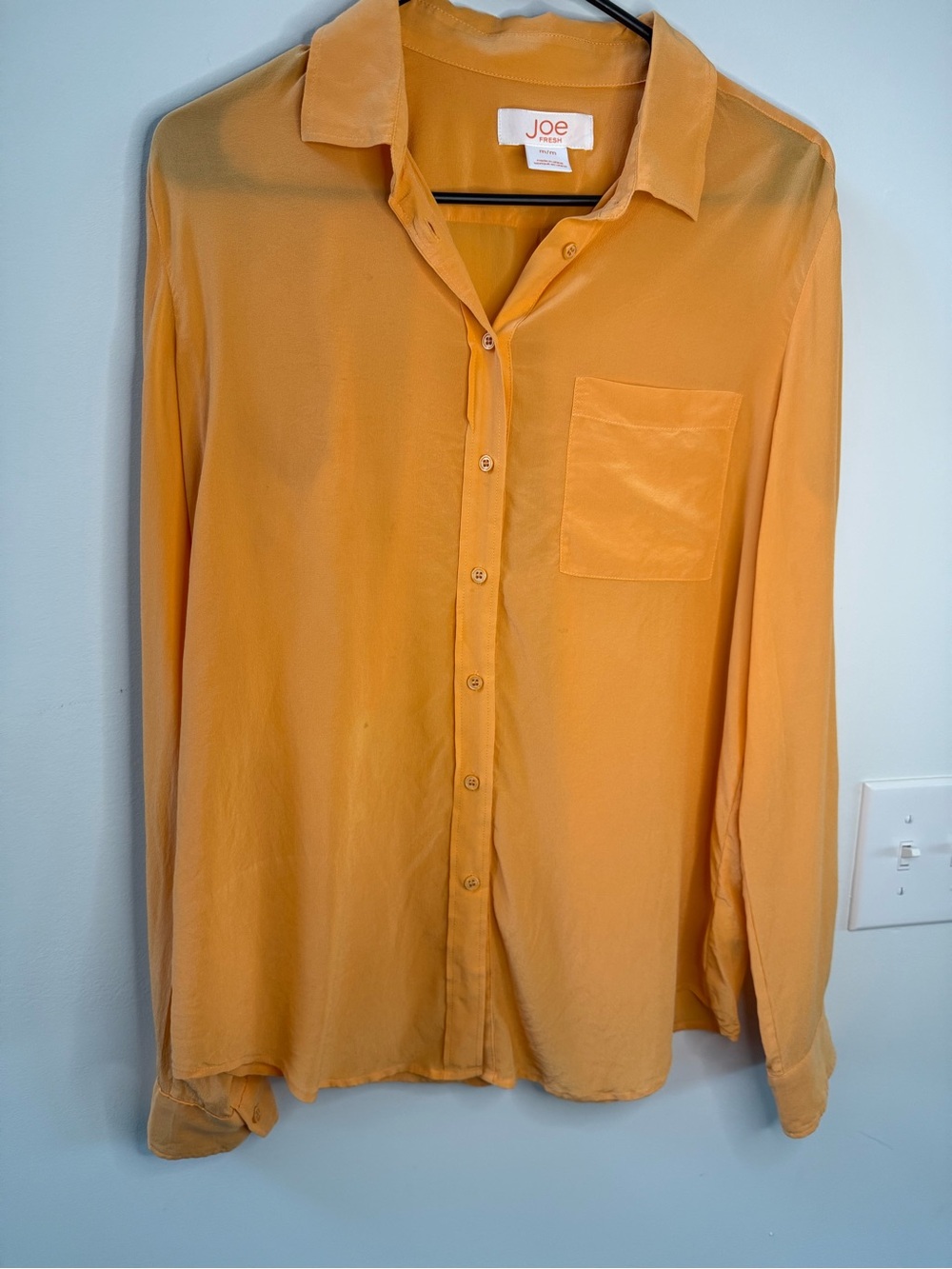 fresh women’s Button-Down Shirt in Orange, preppy, dressy, effortless